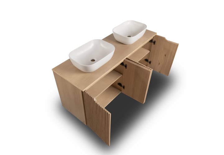 Mueble de baño con encimera de madera maciza Alpes 15 Bruntec detalle 4