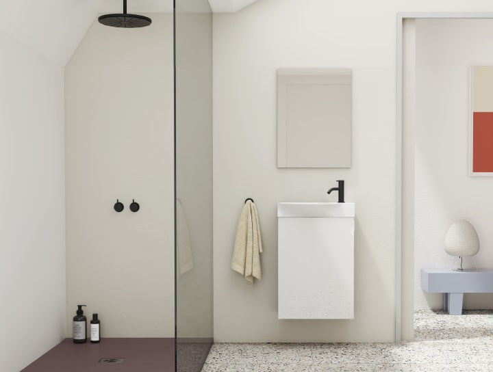 Conjunto completo mueble de baño fondo reducido 34 cm Mika Amizuva principal 3