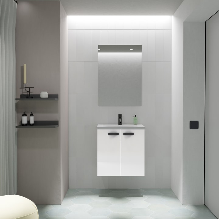 Conjunto completo mueble de baño fondo reducido 35 cm Aneko Amizuva principal 2