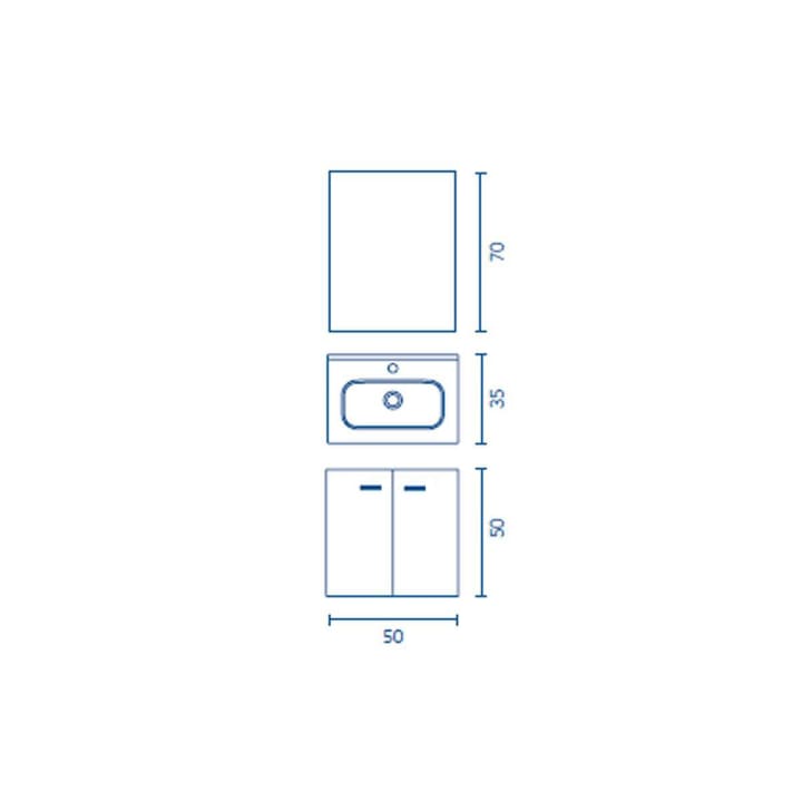 Conjunto completo mueble de baño fondo reducido 35 cm Aneko Amizuva croquis 11