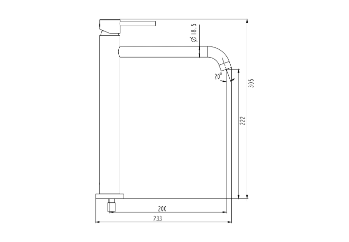 Grifo de lavabo Sirio GME croquis 9