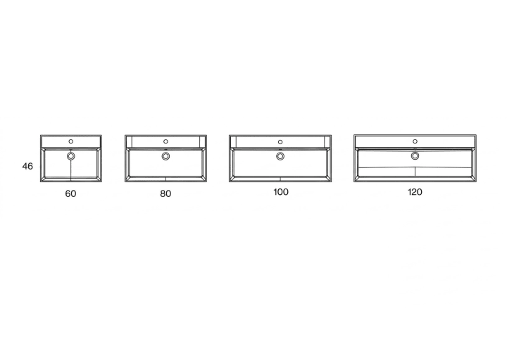 Lavabo encastrado 12 cm alto Lila Visobath croquis 6