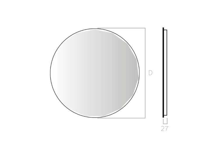 Espejo de baño con luz LED Circis Bruntec croquis 3