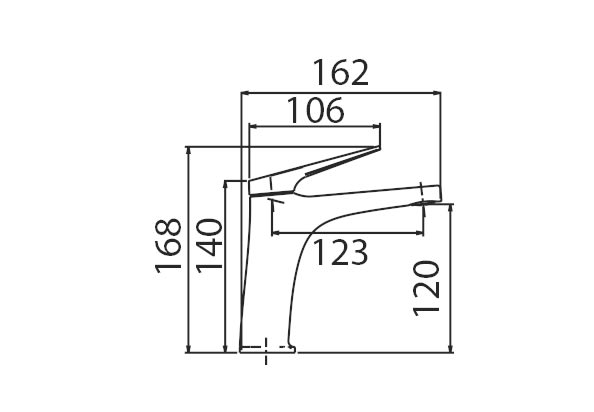 Grifo de lavabo Delos de Imex croquis 3