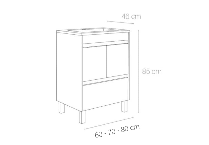 Conjunto mueble de baño Tivoli Bruntec croquis 4