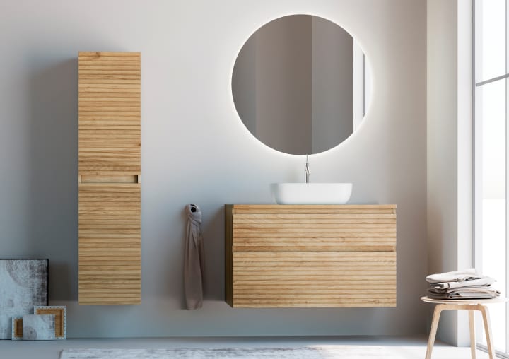 Mueble de baño moderno de madera maciza Alpes 1 Bruntec principal 1