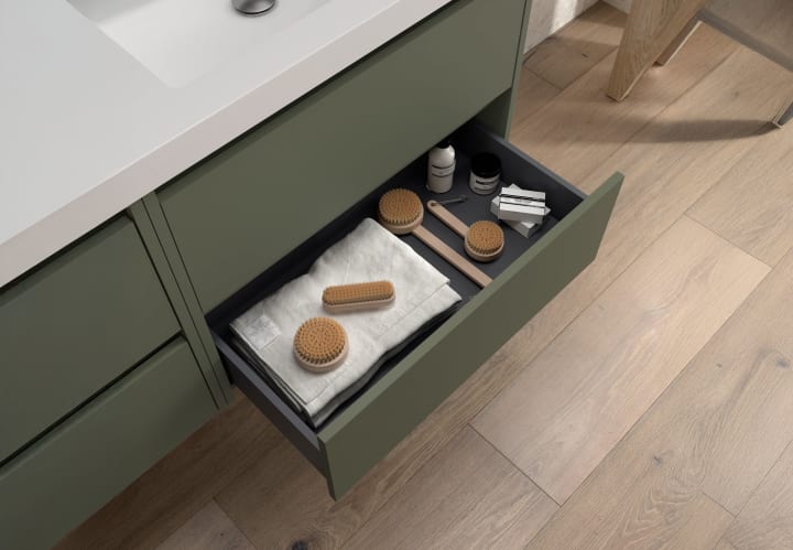 Conjunto mueble de baño con encimera de madera Noja Salgar detalle 10