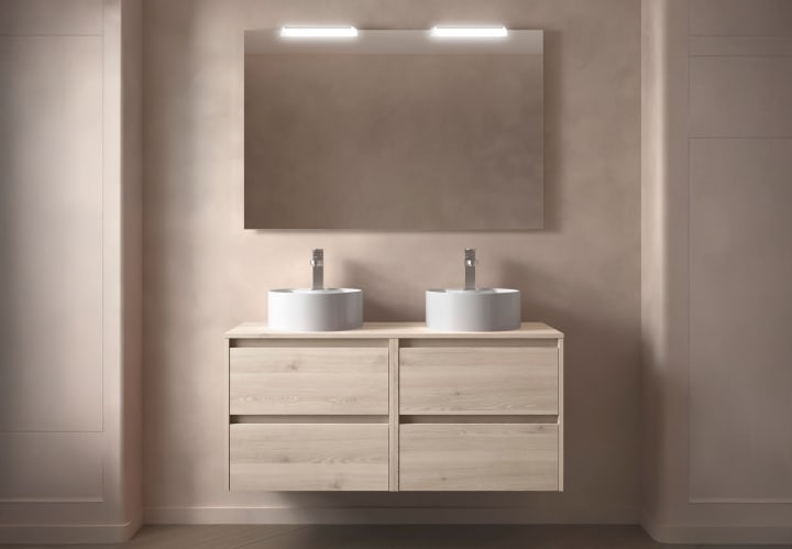 Conjunto mueble de baño con encimera de madera Noja Salgar principal 1