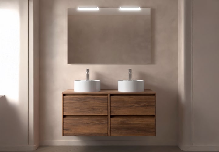 Conjunto mueble de baño con encimera de madera Noja Salgar principal 3