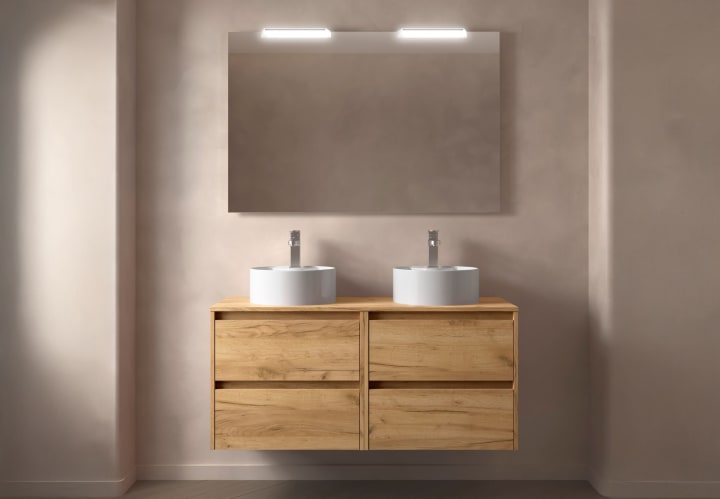 Conjunto mueble de baño con encimera de madera Noja Salgar principal 2