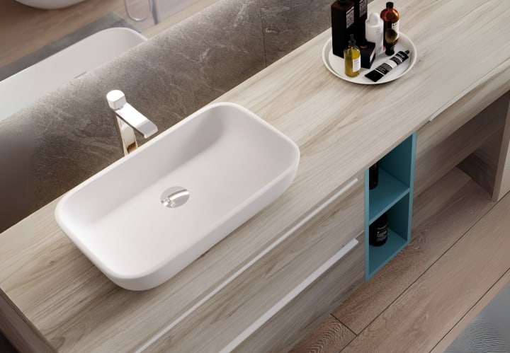 Lavabo sobre encimera Milos Coycama ambiente 2