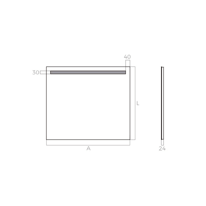 Espejo de baño con luz LED Tarim Bruntec croquis 5