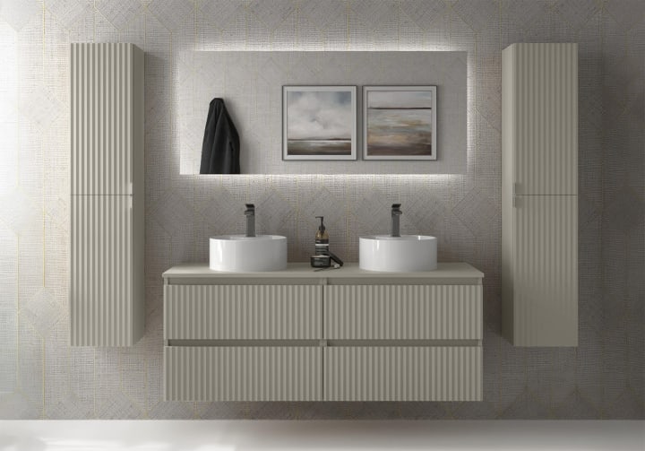 Conjunto mueble de baño Kira Salgar con lavabo sobre encimera principal 3