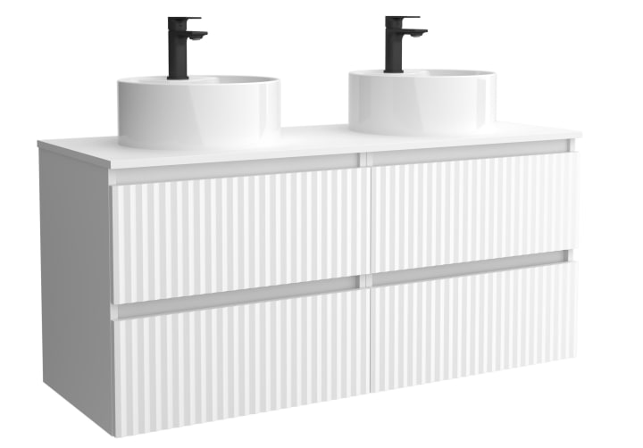 Conjunto mueble de baño Kira Salgar con lavabo sobre encimera detalle 5