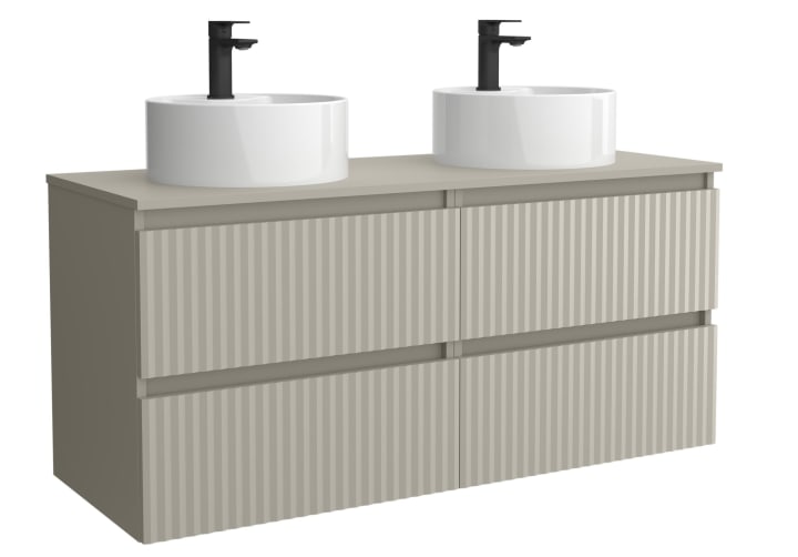 Conjunto mueble de baño Kira Salgar con lavabo sobre encimera detalle 8