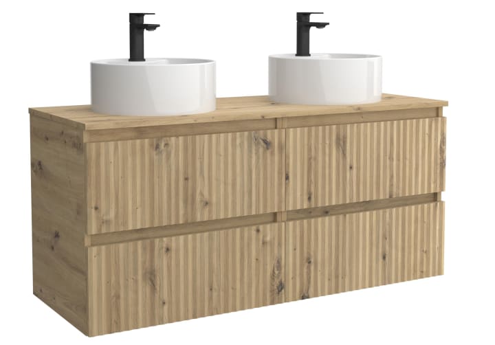 Conjunto mueble de baño Kira Salgar con lavabo sobre encimera detalle 6
