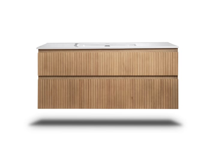 Conjunto de mueble de baño de madera maciza Alpes Bruntec detalle 4