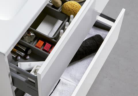 Conjunto mueble de baño con lavabo sobre encimera Deco Lux Sanchis detalle 10
