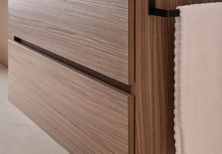 Conjunto mueble de baño con lavabo sobre encimera Deco Lux Sanchis detalle 8