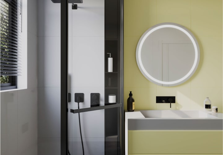 Espejo de baño con luz LED Ring Bruntec ambiente 3
