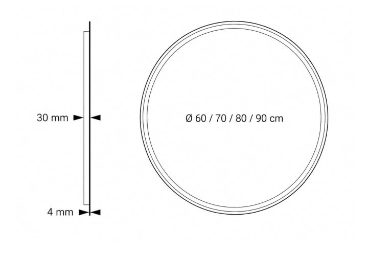 Espejo de baño con luz LED Ring Bruntec croquis 4