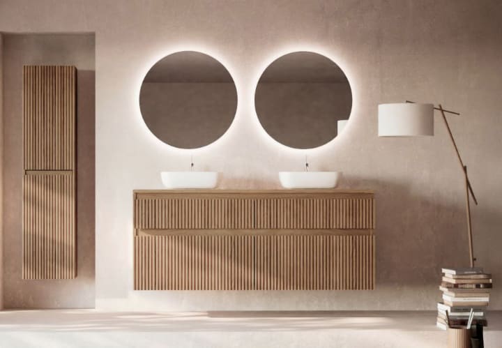 Mueble de baño con encimera de madera Alpes 9 Bruntec principal 1