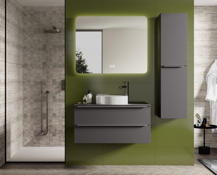 Mueble de baño con encimera de madera Landes Coycama principal 1