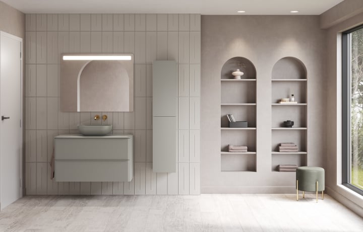 Mueble de baño con encimera arena de resina Dai Top Royo ambiente 8