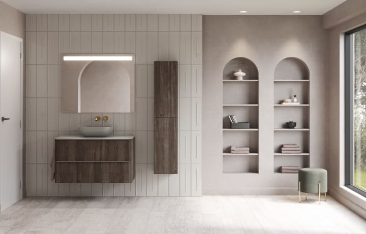 Mueble de baño con encimera arena de resina Dai Top Royo ambiente 9