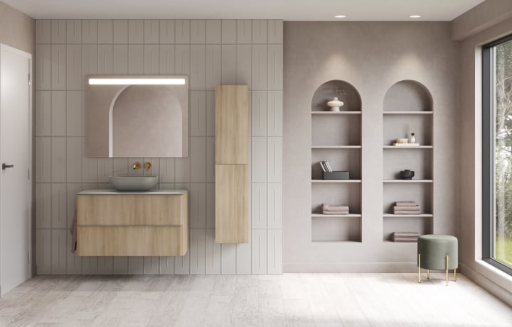 Mueble de baño con encimera arena de resina Dai Top Royo ambiente 7