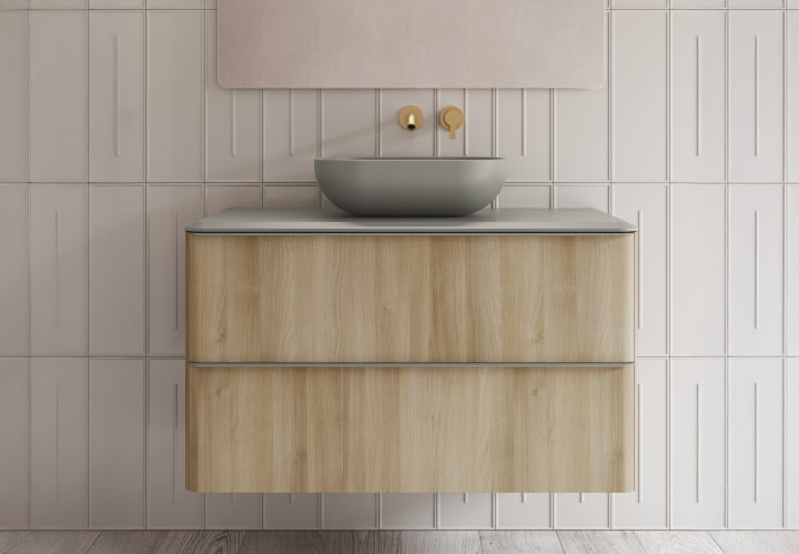 Mueble de baño con encimera arena de resina Dai Top Royo detalle 6