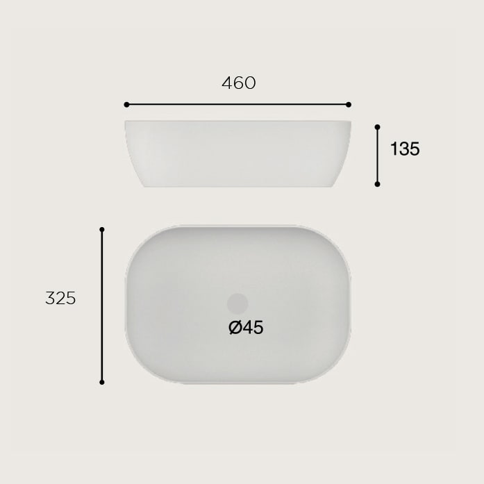 Lavabo sobre encimera Nalon Art and Bath croquis 2