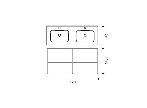 Conjunto mueble de baño Sansa Royo croquis 5
