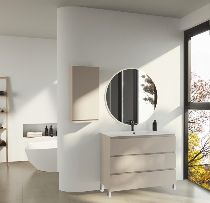 Mueble de baño lacado fondo reducido 37.8 cm Vilma Bruntec principal 2