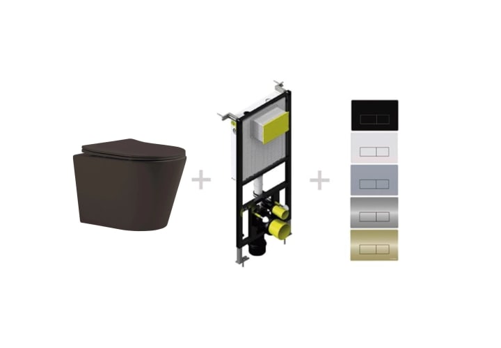 Pack inodoro + cisterna empotrada + pulsador Bolonia Fossil Natura principal 1