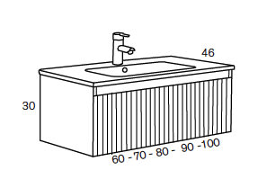 Conjunto mueble de baño Etna Sanchis croquis 9