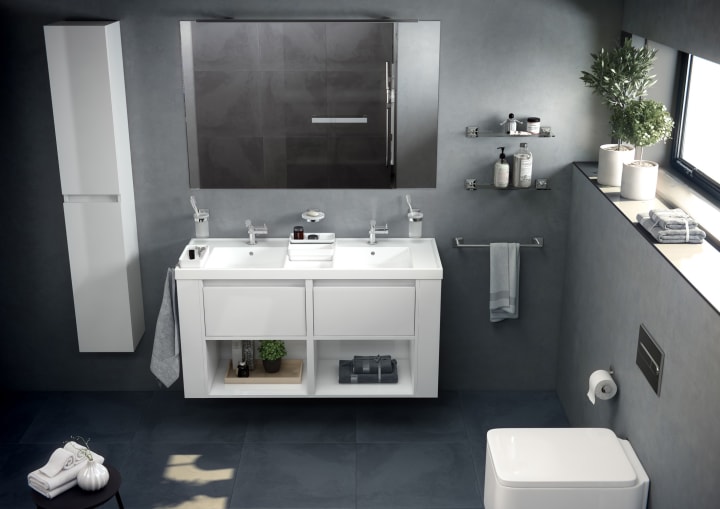 Toallero barra de baño Square Duo Cosmic ambiente 4