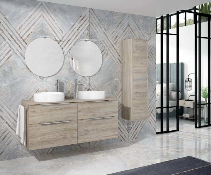 Mueble de baño con encimera de madera Galsaky Coycama principal 1