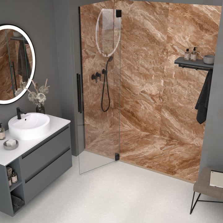 Platos de ducha de resina decorados Stone 3D Mármol Bruntec principal 2