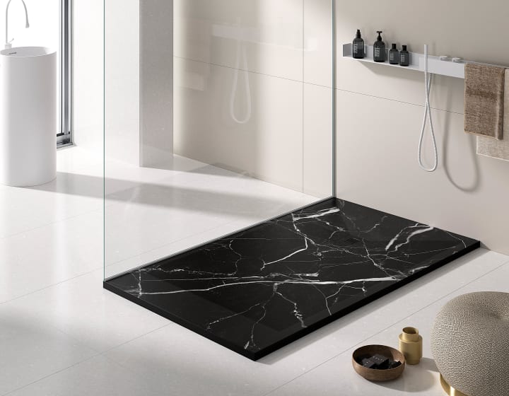 Platos de ducha de resina decorados Stone 3D Mármol Bruntec principal 1