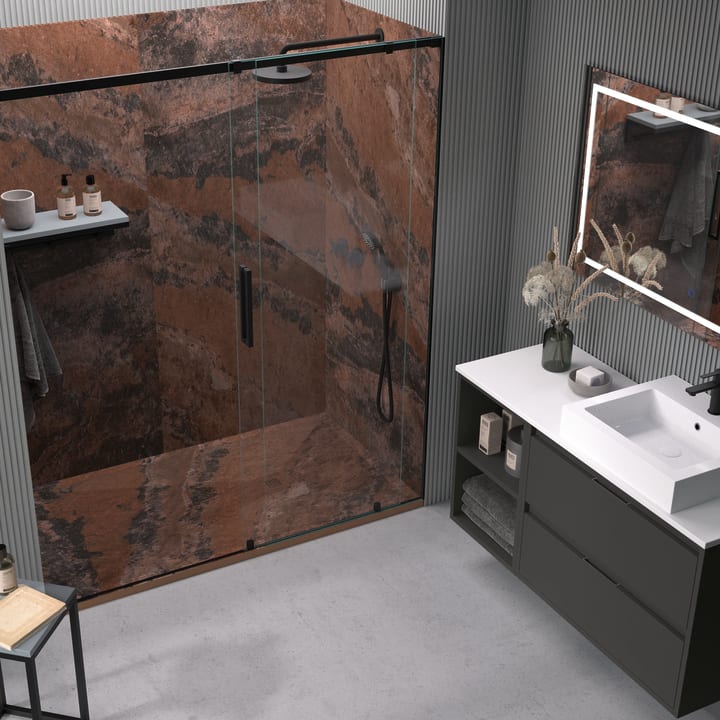 Platos de ducha de resina decorados Stone 3D Mármol Bruntec principal 3
