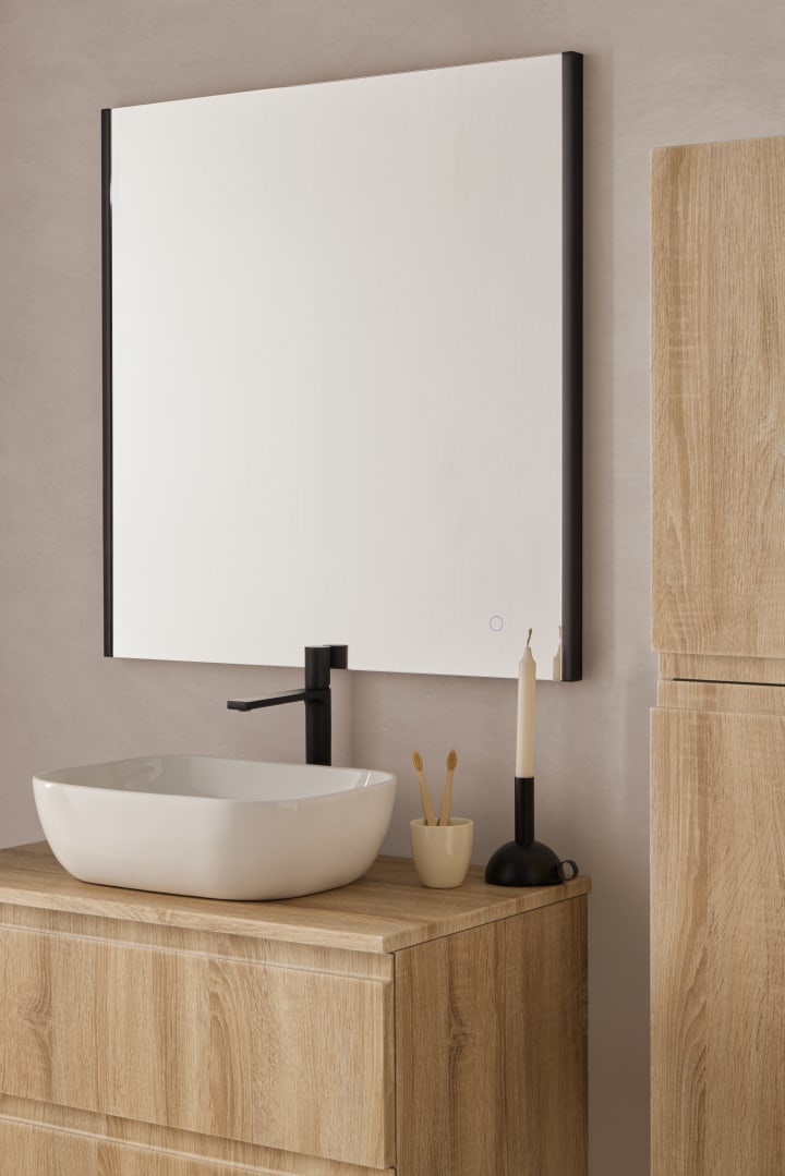 Conjunto mueble de baño con lavabo sobre encimera Nice Sanchis detalle 4