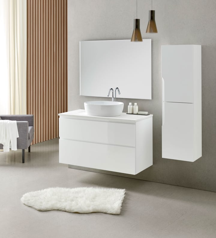 Conjunto mueble de baño con lavabo sobre encimera Nice Sanchis principal 1