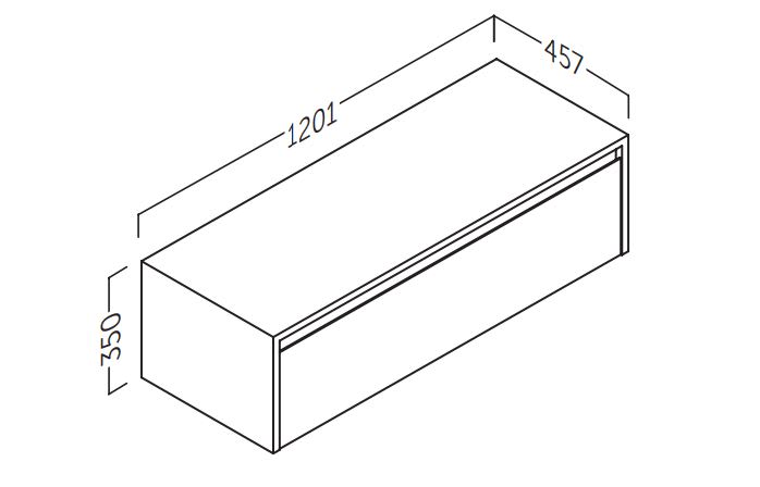 Mueble de baño Lambda con encimera de madera Coycama croquis 17