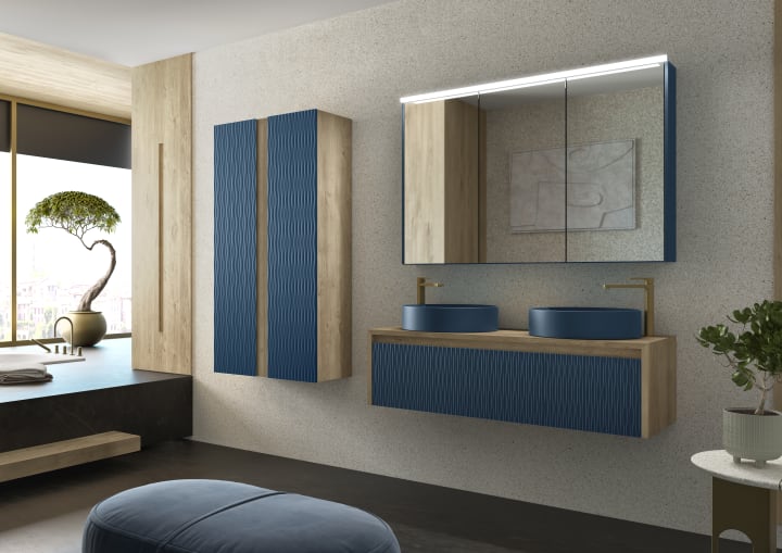 Mueble de baño Lambda con encimera de madera Coycama principal 1
