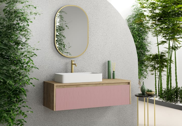 Mueble de baño Lambda con encimera de madera Coycama principal 2