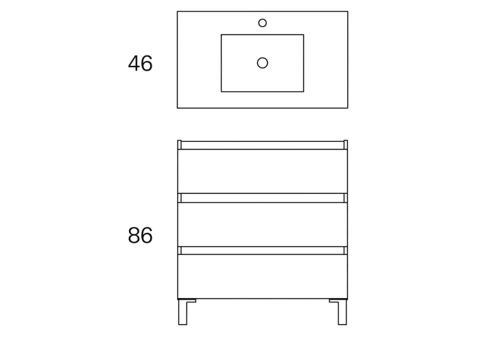 Conjunto mueble de baño Box Viso croquis 11
