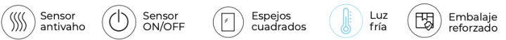 Espejo de baño con luz LED Grecia Ledimex croquis 14