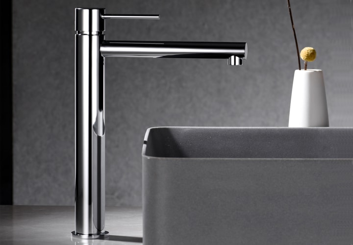 Pack Grifo de lavabo caño alto Milos Imex + Válvula click-clack ambiente 10
