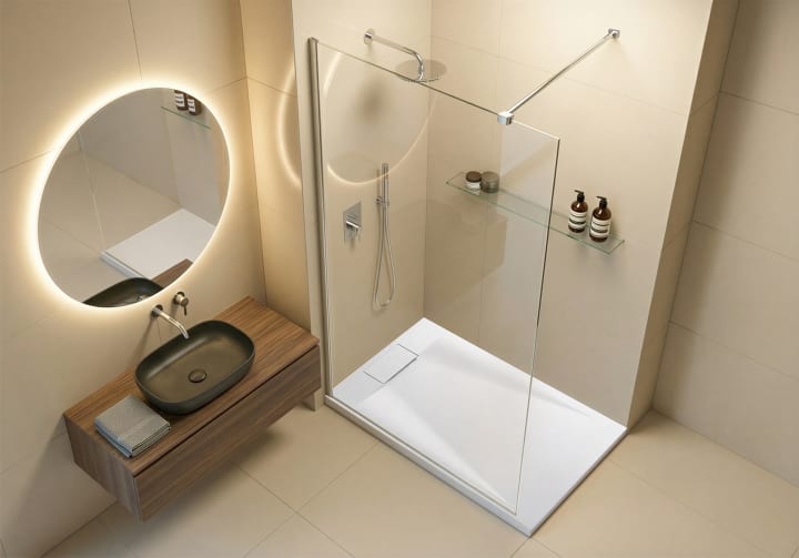 Kit plato de ducha con mampara Alana Bruntec detalle 3